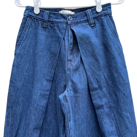 Madewell Extra Wide Leg Trouser Jeans Dark Wash Cotton Pockets Women's 25 - Picture 2 of 7
